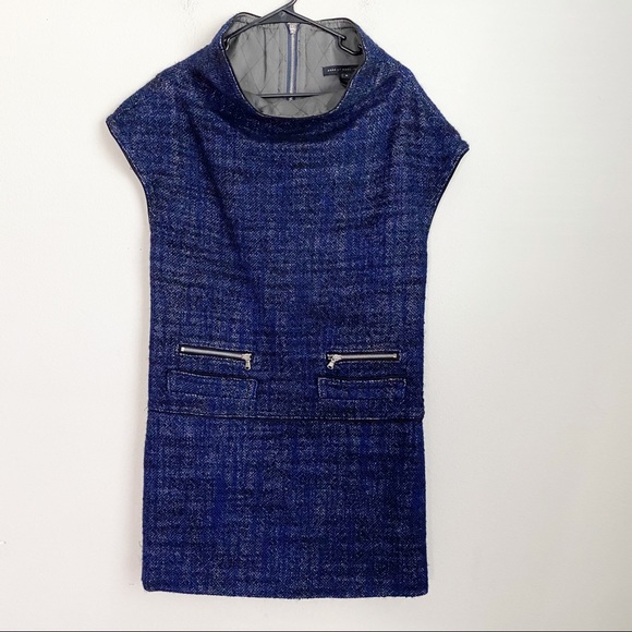 Marc By Marc Jacobs Dresses & Skirts - Marc By Marc Jacobs Wide Mock Neck Tweed Cap Sleeve Dress Sz M